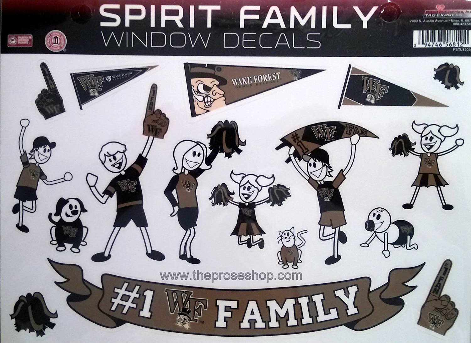 Wake Forest University Demon Deacons Decal Sticker Family Spirit Sheet Flat Vinyl 8x11 Inch
