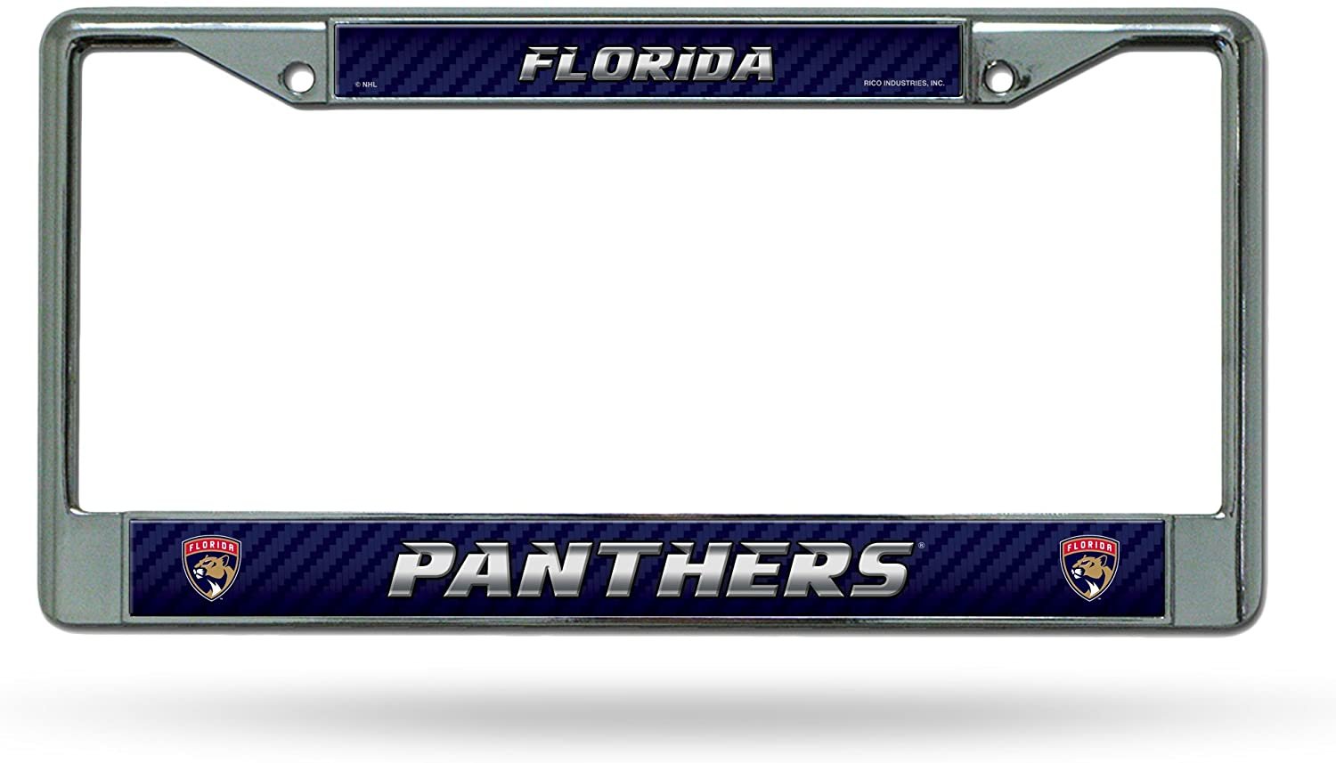 Florida Panthers Premium Metal License Plate Frame Chrome Tag Cover, 12x6 Inch