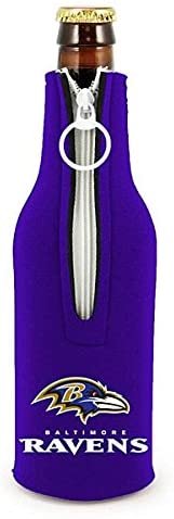 Baltimore Ravens 16oz Drink Zipper Bottle Cooler Insulated Neoprene Beverage Holder, Logo Design
