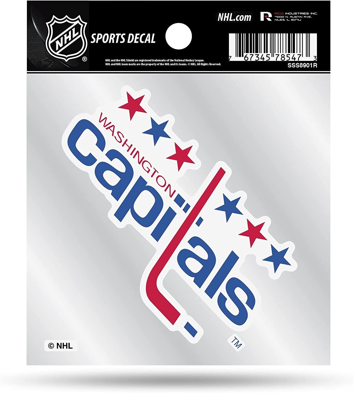 Washington Capitals 4x4 Decal Sticker Retro Logo Clear Backing