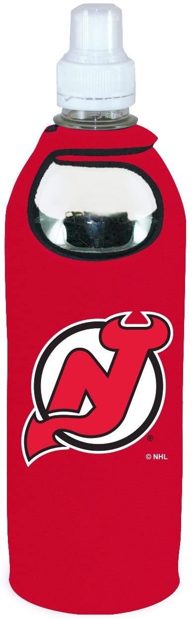 New Jersey Devils 1/2 Liter Water Soda Bottle Beverage Insulator Holder Cooler with Clip Hockey