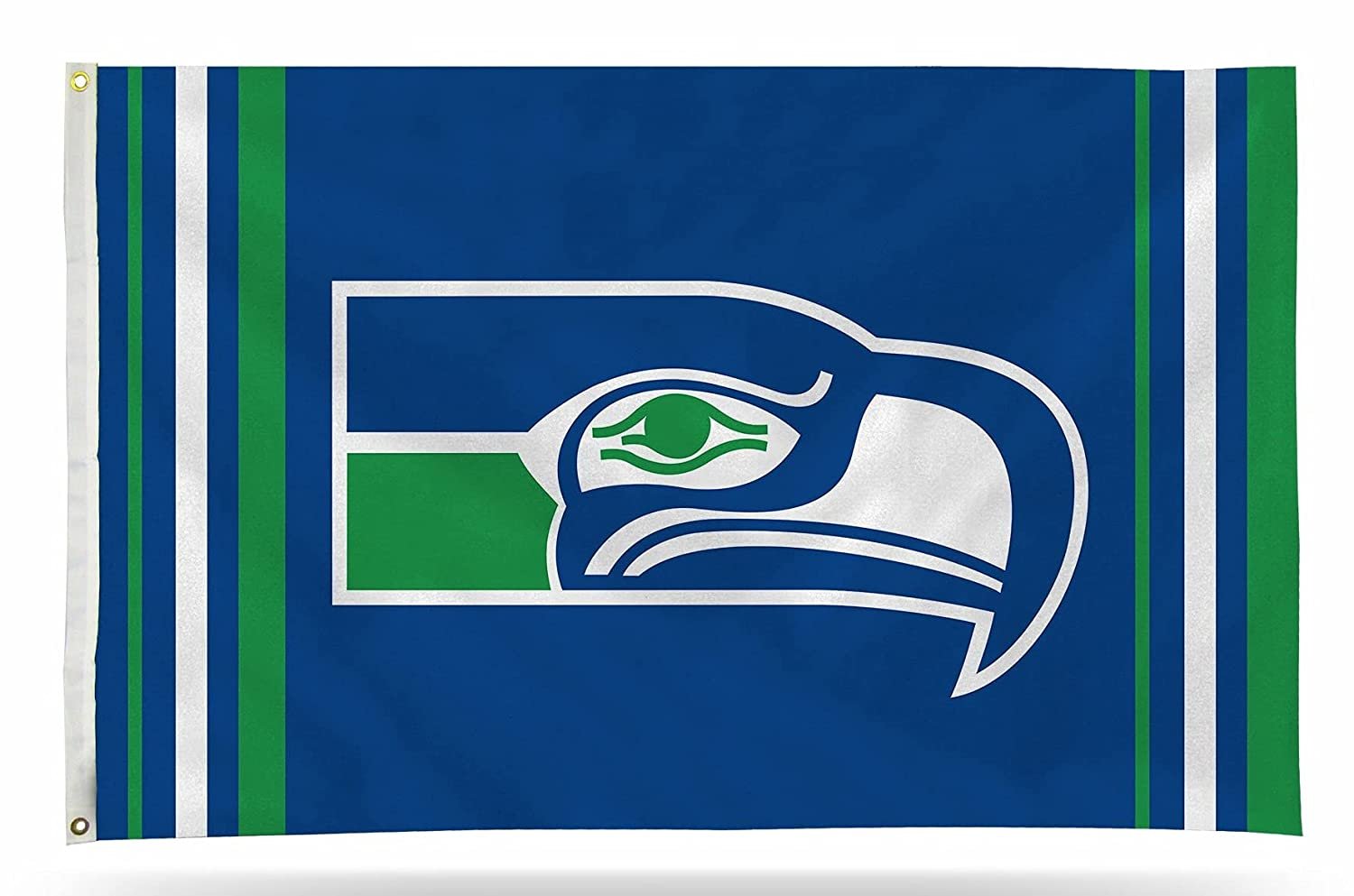 Seattle Seahawks Premium 3x5 Feet Flag Banner, Retro Logo, Metal Grommets, Outdoor Indoor, Single Sided