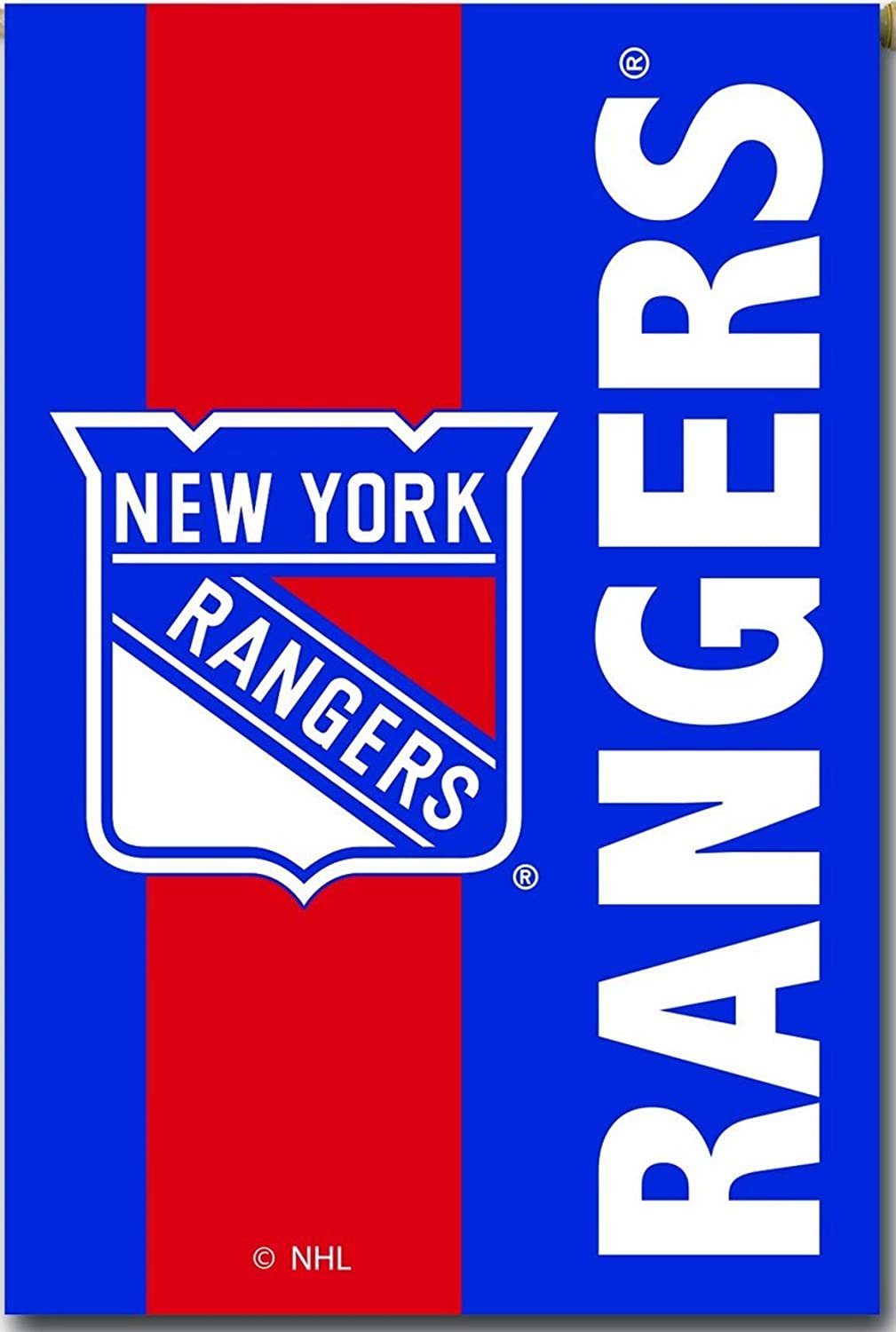 New York Rangers Flag Banner Premium 2-Sided 28x44 Applique & Embroidered Outdoor House Hockey