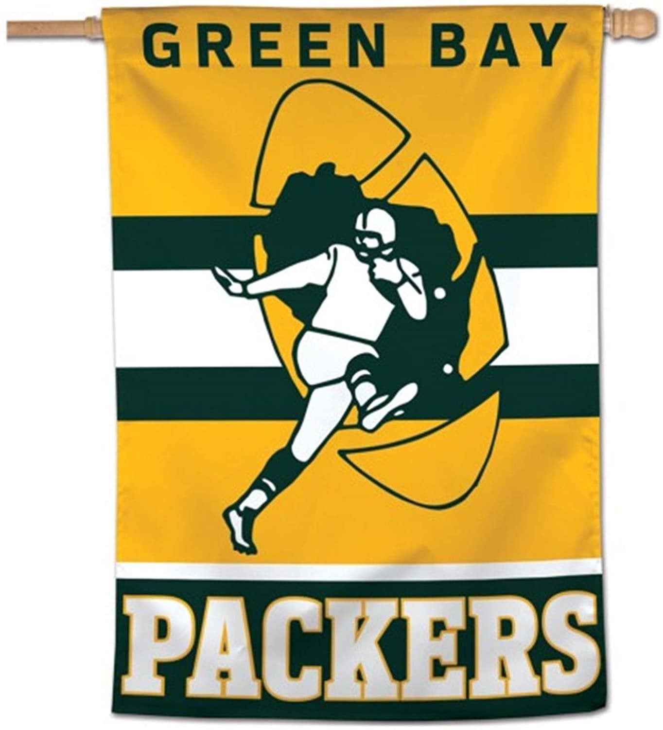Green Bay Packers Premium 28x44 Inch House Flag Banner, Retro Logo, Outdoor Indoor Use