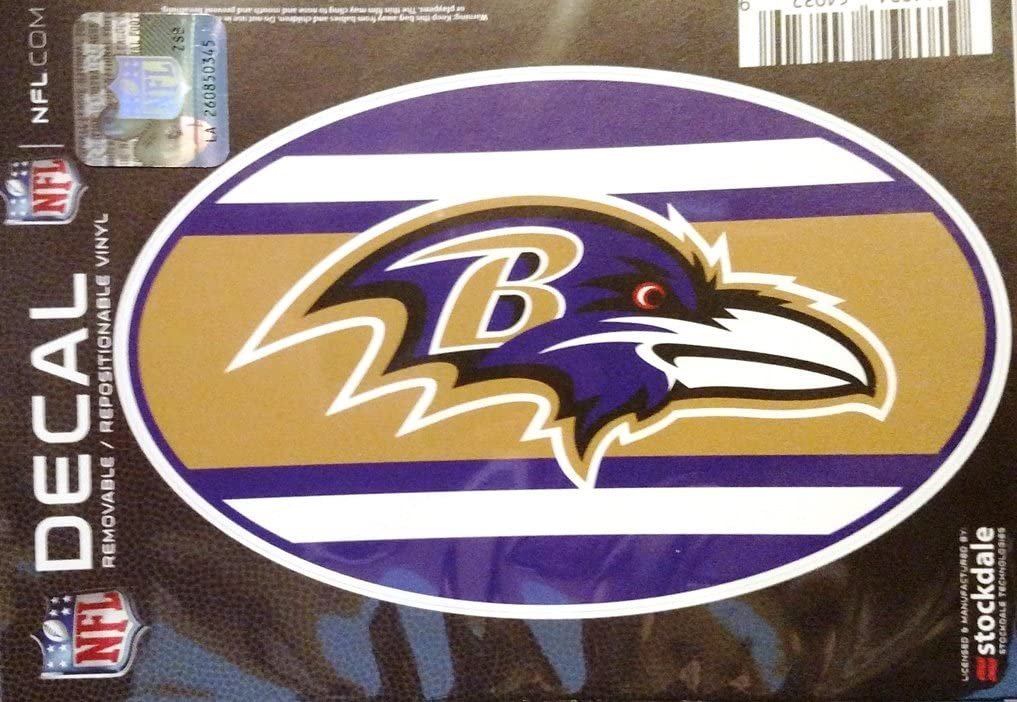 Baltimore Ravens 5"x7" Super Stripe Repositionable Vinyl Decal Auto Home Football