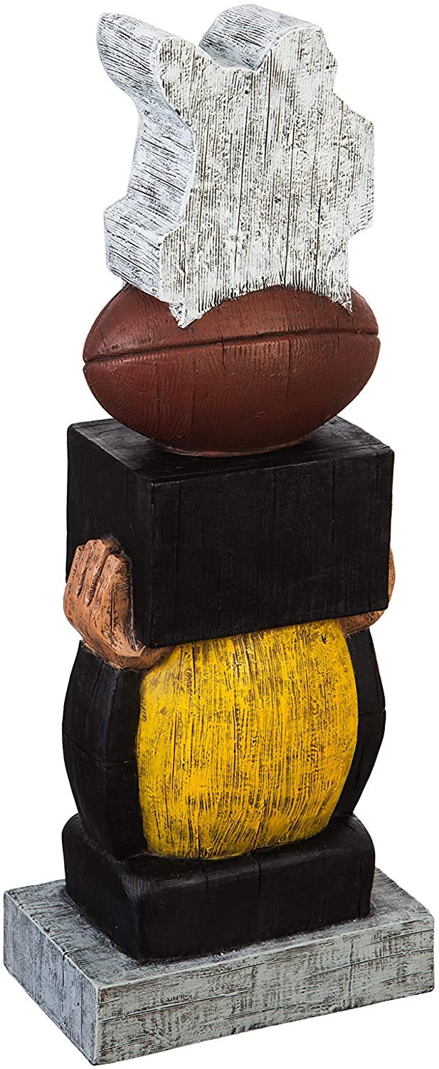 Pittsburgh Steelers 16 Inch Tiki Totem Pole Outdoor Resin Home Garden Statue Vintage Design Decoration