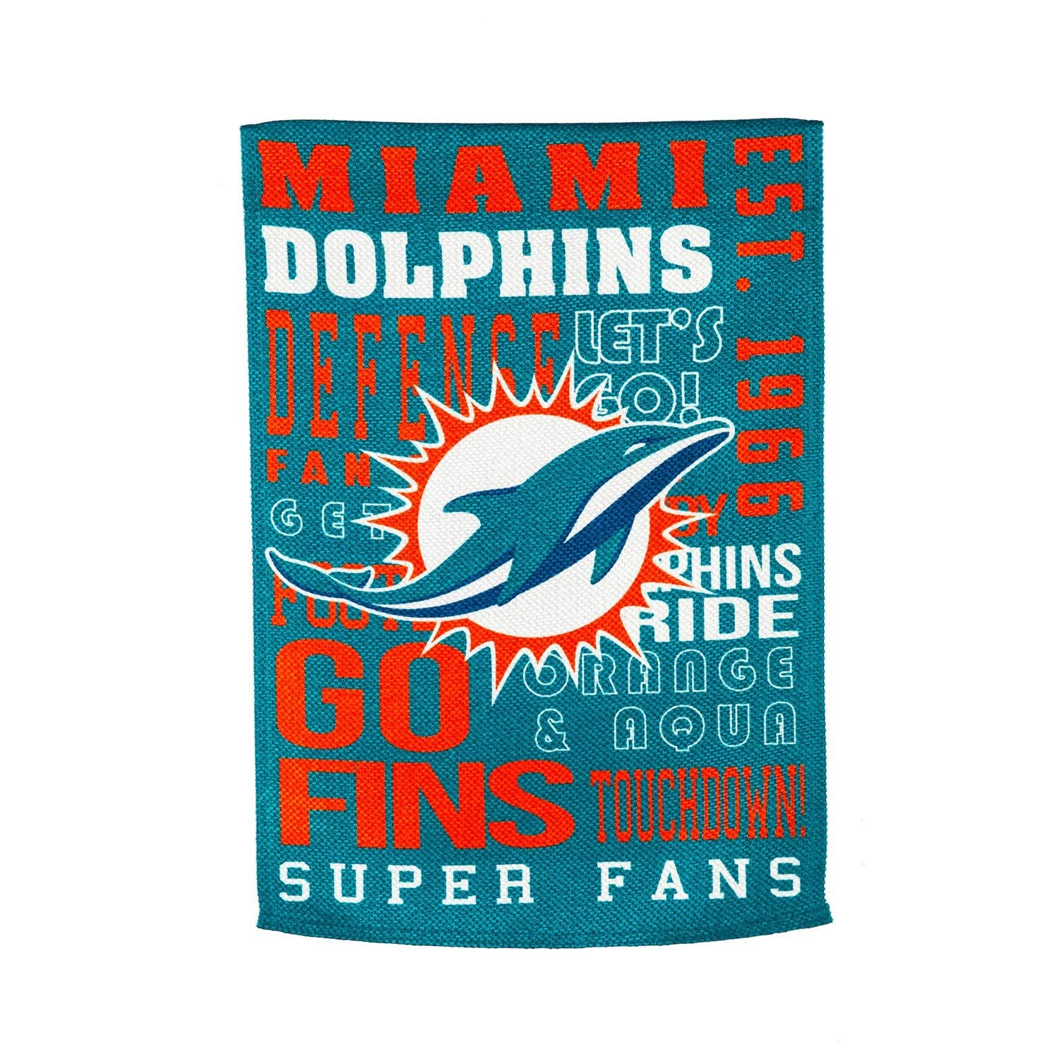 Miami Dolphins Premium Double Sided Banner Flag 28x44 Inch Fan Rules Design Indoor Outdoor