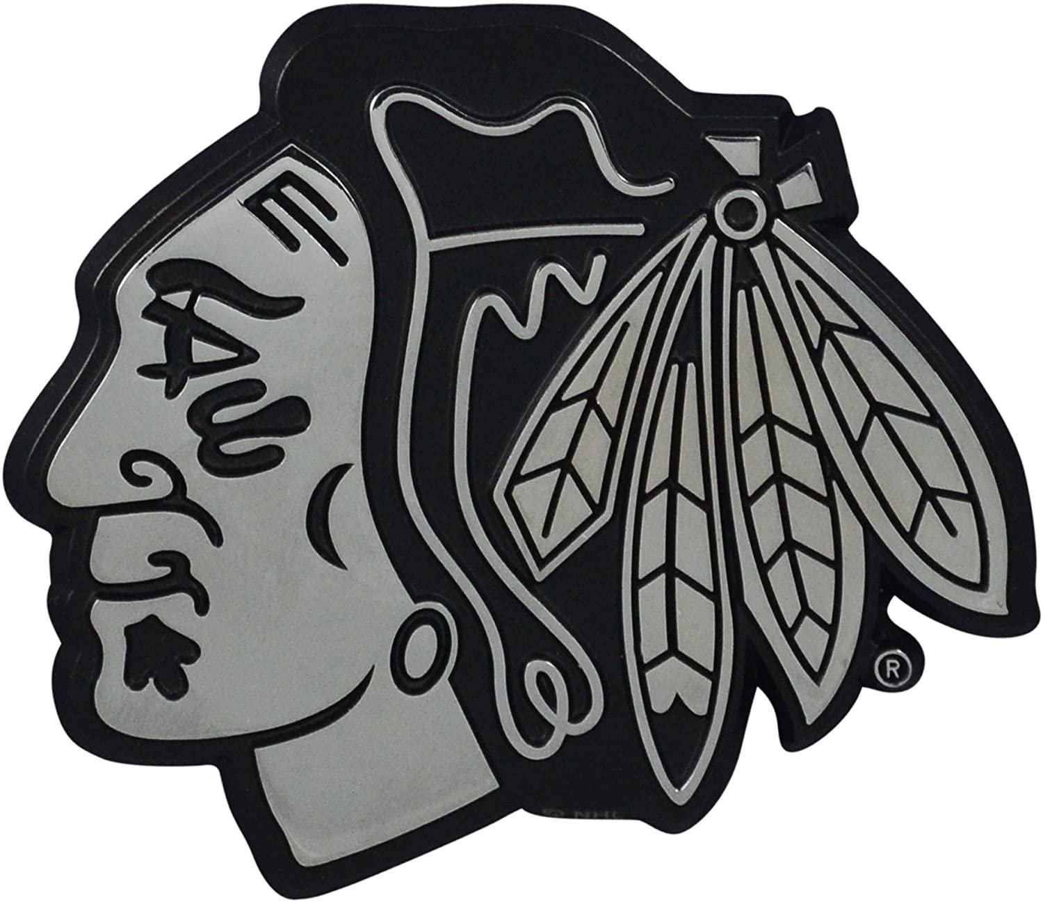 Chicago Blackhawks Solid Metal Chrome Auto Emblem