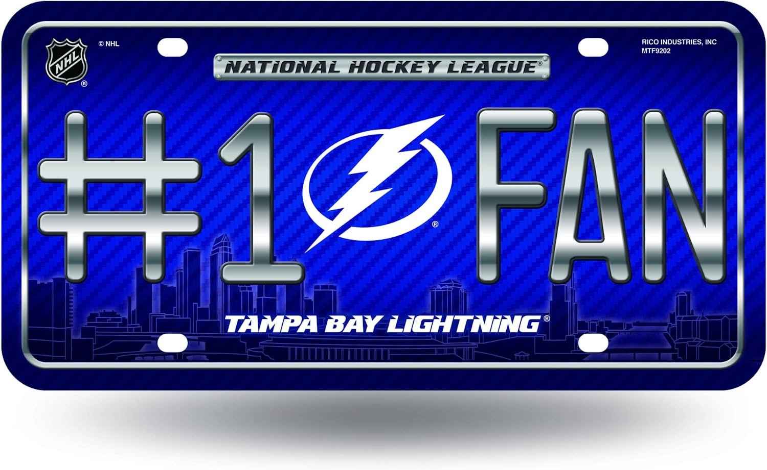 Tampa Bay Lightning Metal Auto Tag License Plate, #1 Fan Design, 12x6 Inch