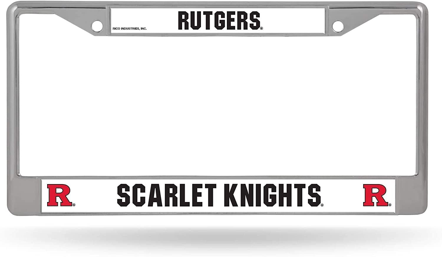 Rutgers University Scarlet Knights Premium Metal License Plate Frame Chrome Tag Cover, 12x6 Inch