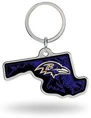 Baltimore Ravens Metal Keychain State Shaped