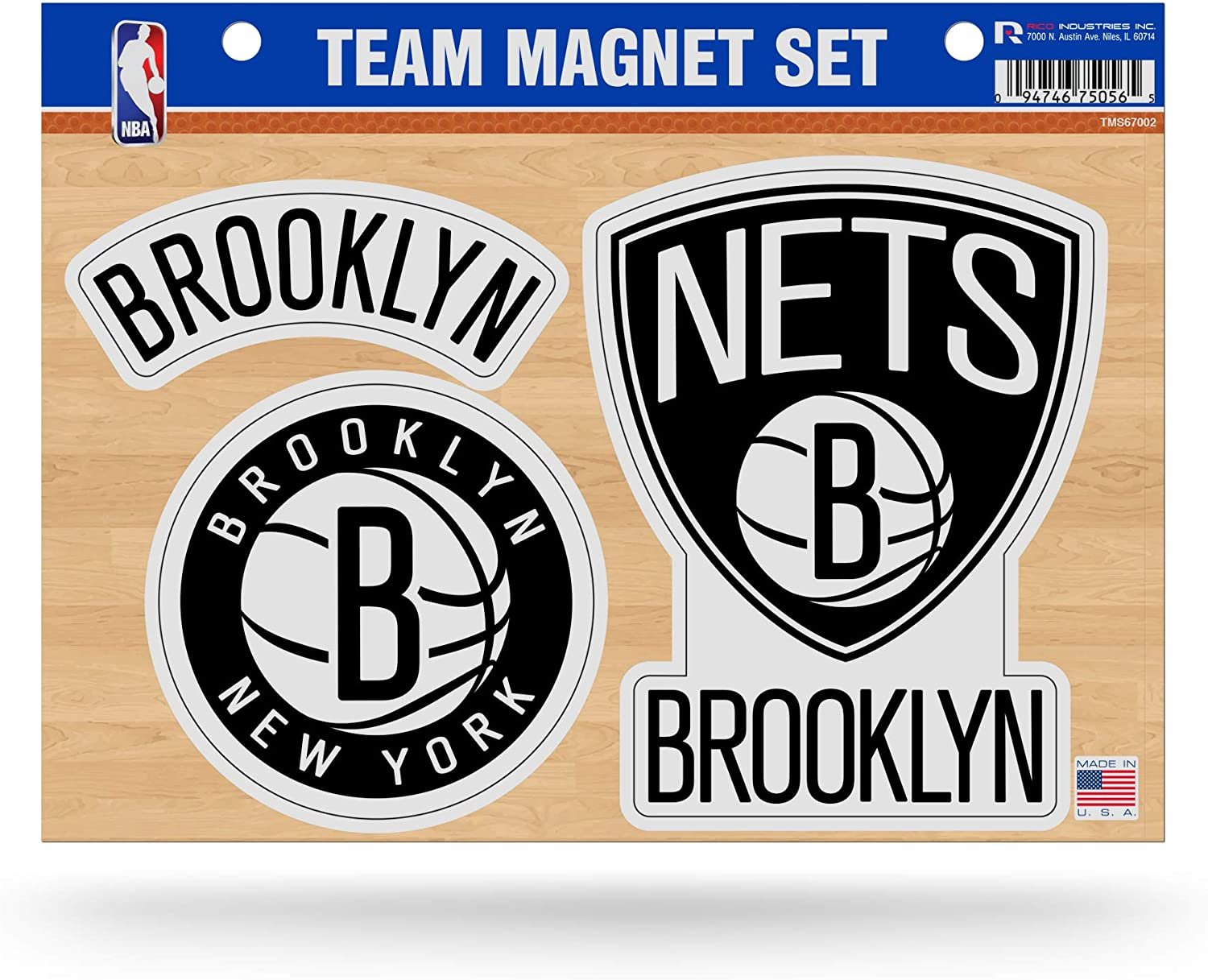 Brooklyn Nets Team Multi Magnet Set, 8.5x11 Inch Sheet, Die Cut, Auto Home