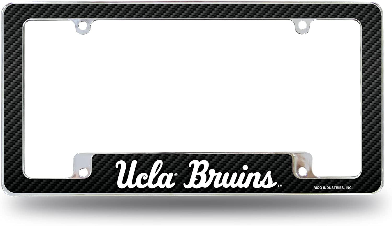 UCLA Bruins Metal License Plate Frame Chrome Tag Cover 12x6 Inch Carbon Fiber Design