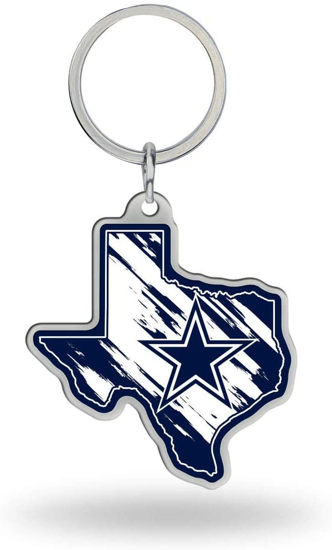 Dallas Cowboys Metal Keychain State Shaped