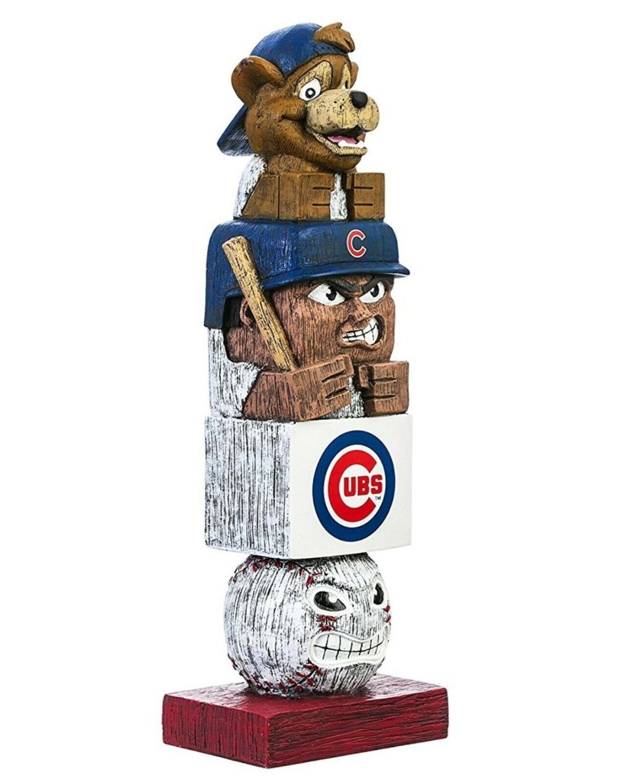 Chicago Cubs Tiki Totem Pole 16" Outdoor Home Garden Statue Decoration Baseball