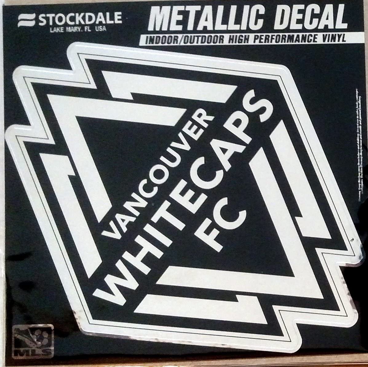Vancouver Whitecaps FC 6 Inch Decal Sticker, Metallic Chrome Shimmer Design, Vinyl Die Cut, Auto Home