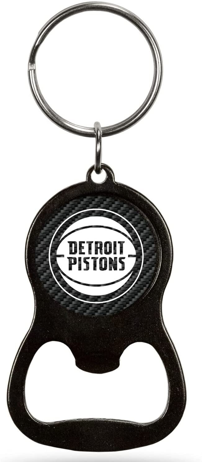 Detroit Pistons Keychain Bottle Opener Carbon Fiber Design Metal Basketball