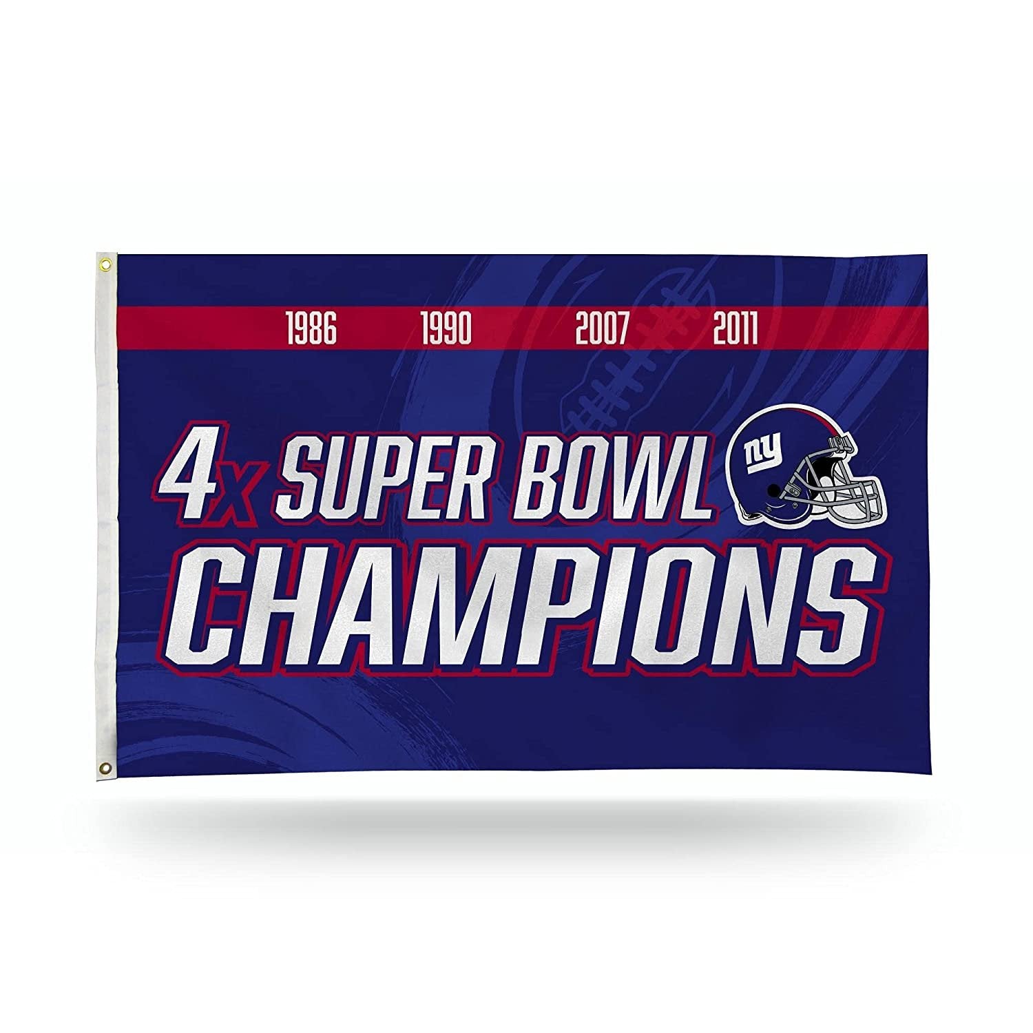 New York Giants 4-Time Super Bowl Champions Premium 3x5 Feet Flag Banner, Metal Grommets, Outdoor Indoor Use, Single Sided