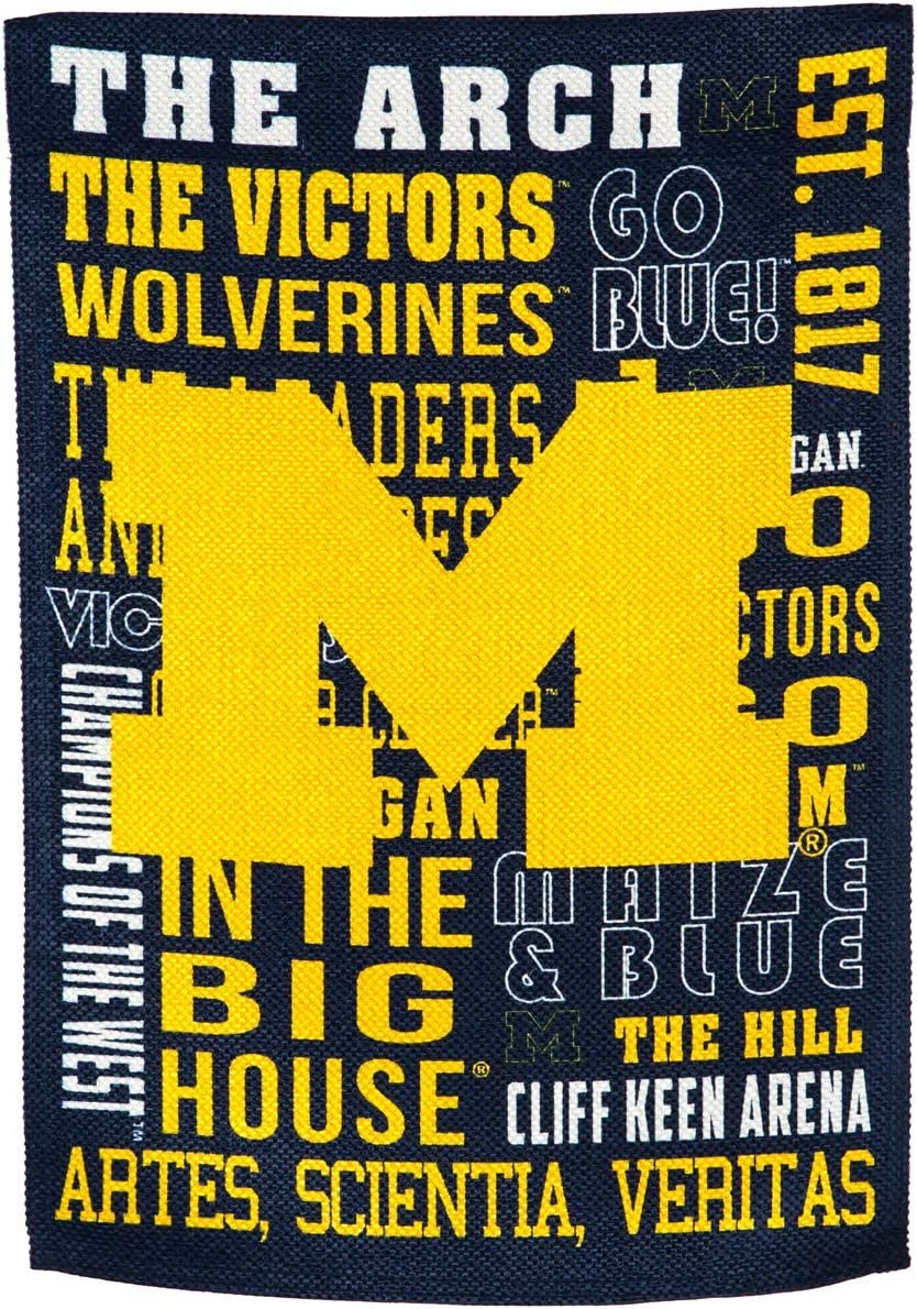 University of Michigan Wolverines Premium Double Sided Banner Flag 28x44 Inch Fan Rules Design Indoor Outdoor