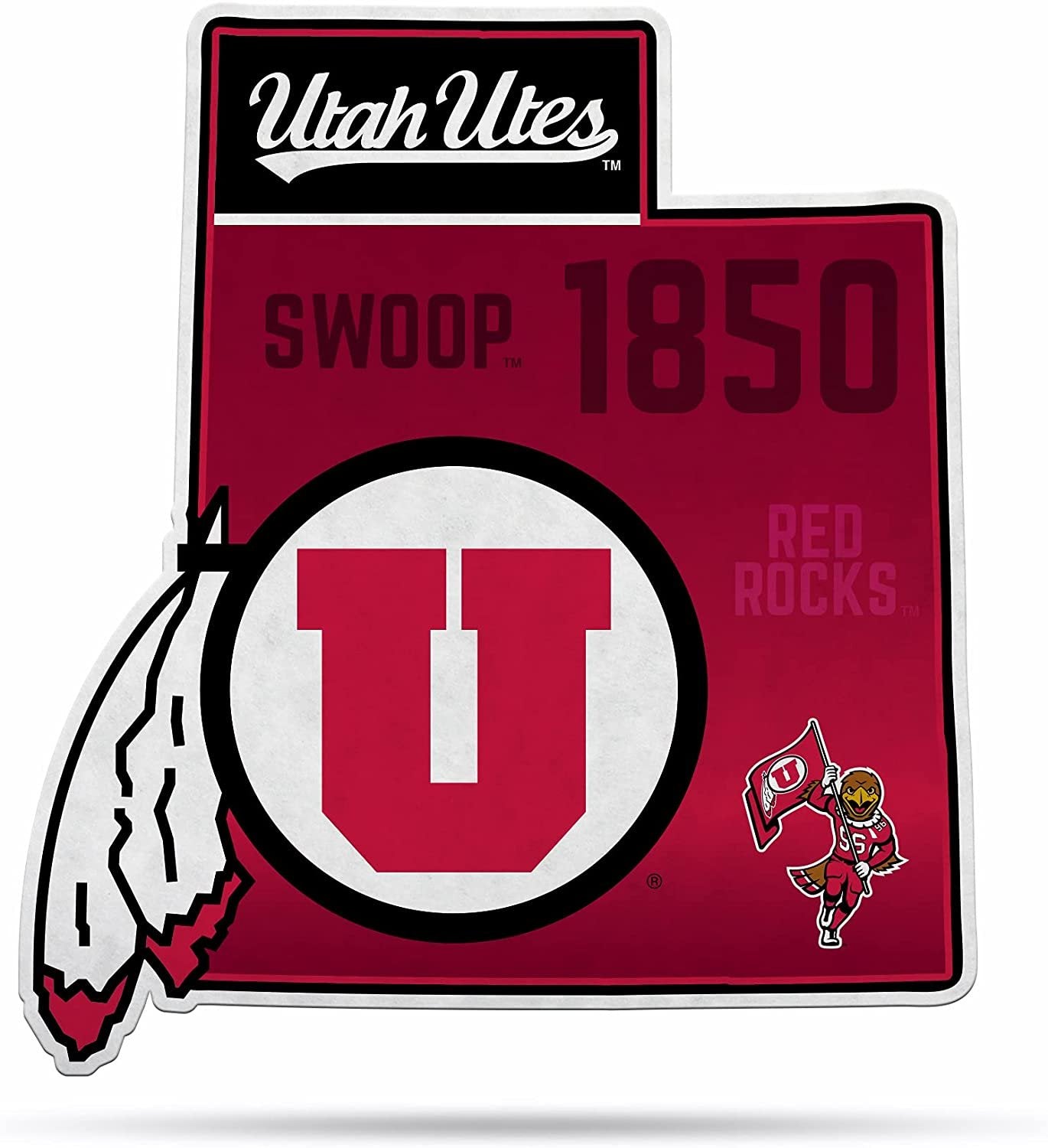 Utah Running Utes Pennant State Shape 18 Inch Soft Felt University of