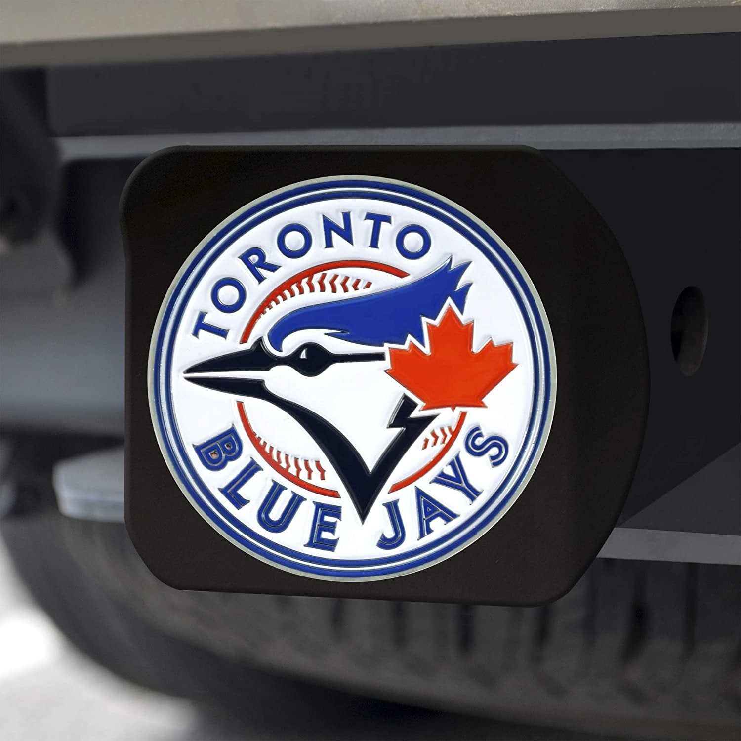 Toronto Blue Jays Hitch Cover Black Solid Metal with Raised Color Metal Emblem 2" Square Type III