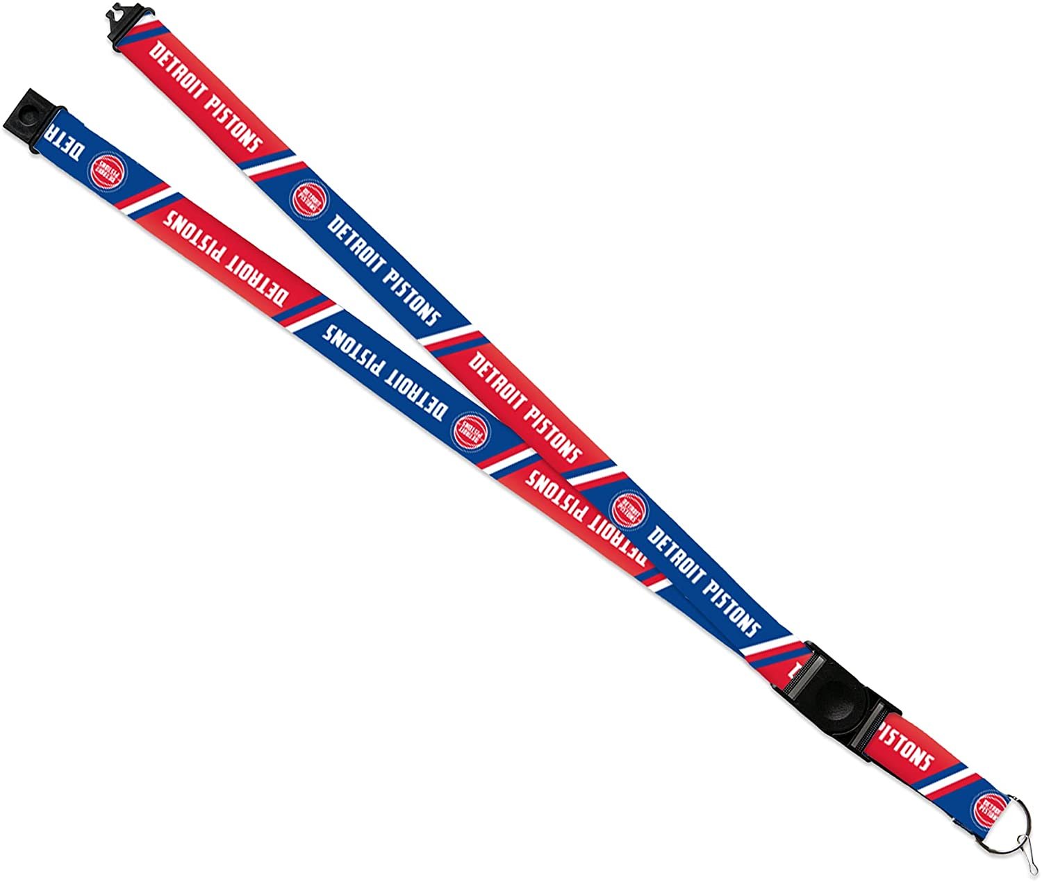 Detroit Pistons Premium Lanyard Keychain 18 Inch Button Clip Safety Breakaway