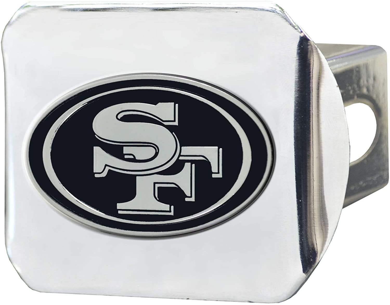 San Francisco 49ers Solid Metal Hitch Cover with Chrome Metal Emblem 2 Inch Square Type III