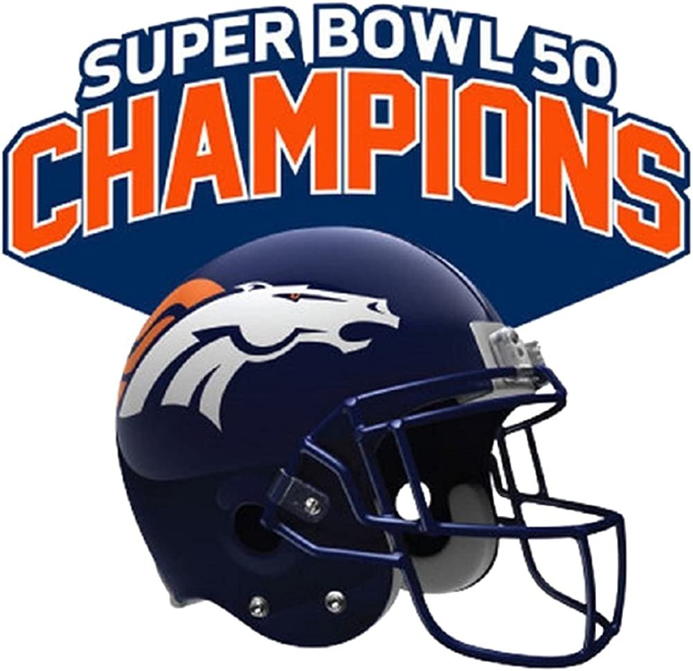 Denver Broncos Heavy Duty Magnet Super Bowl 50 Champions Helmet Design Auto Home, 12 Inch