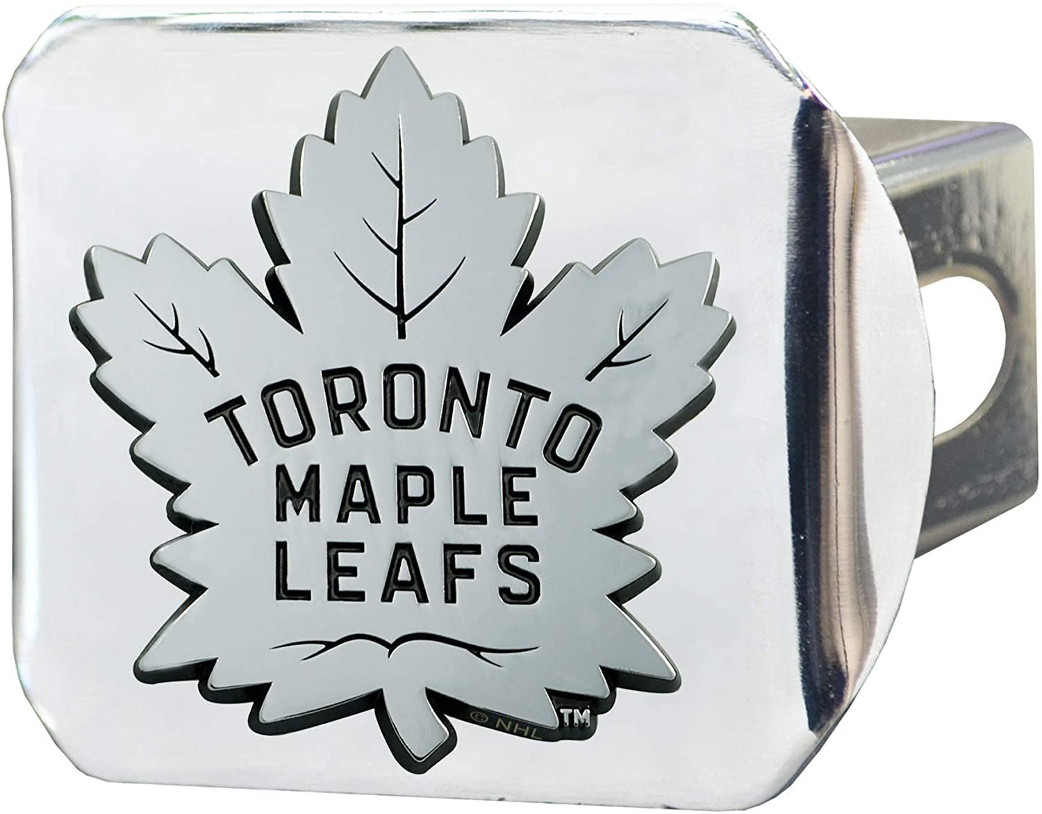 Toronto Maple Leafs Hitch Cover Solid Metal with Raised Chrome Metal Emblem 2" Square Type III