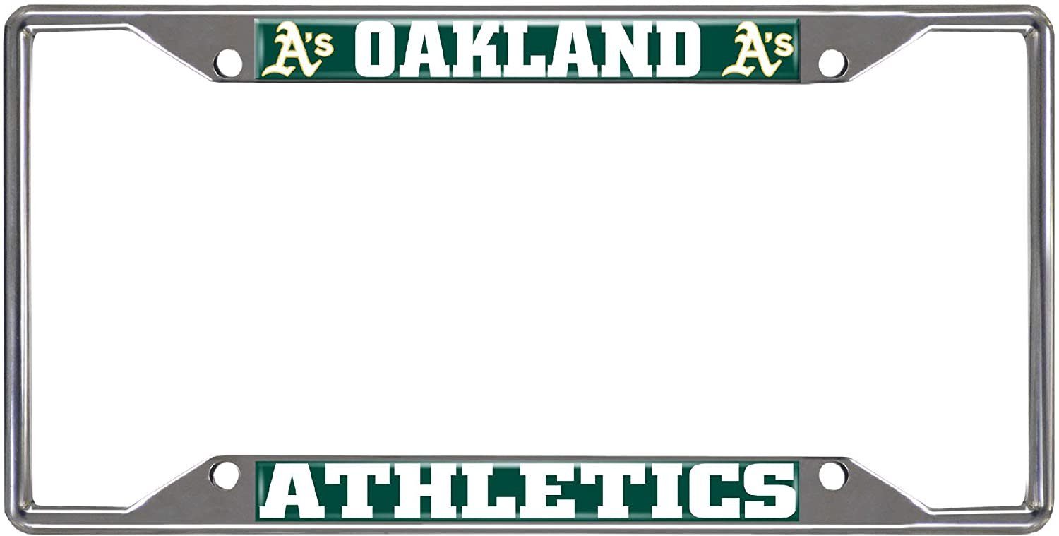 Oakland Athletics A's Metal License Plate Frame Tag Cover Chrome 6x12 Inch