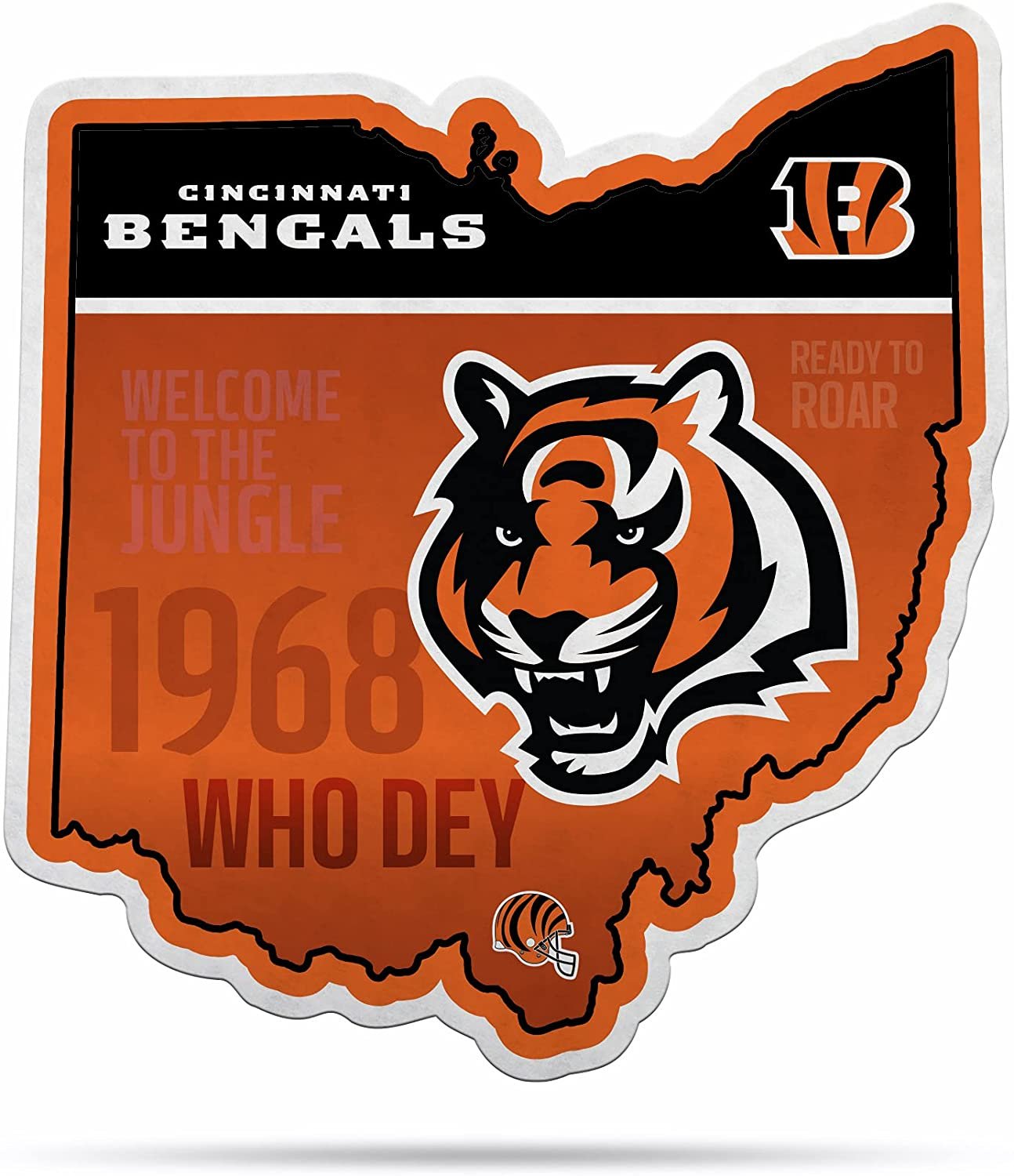 Cincinnati Bengals Pennant State Shape 18 Inch Soft Felt