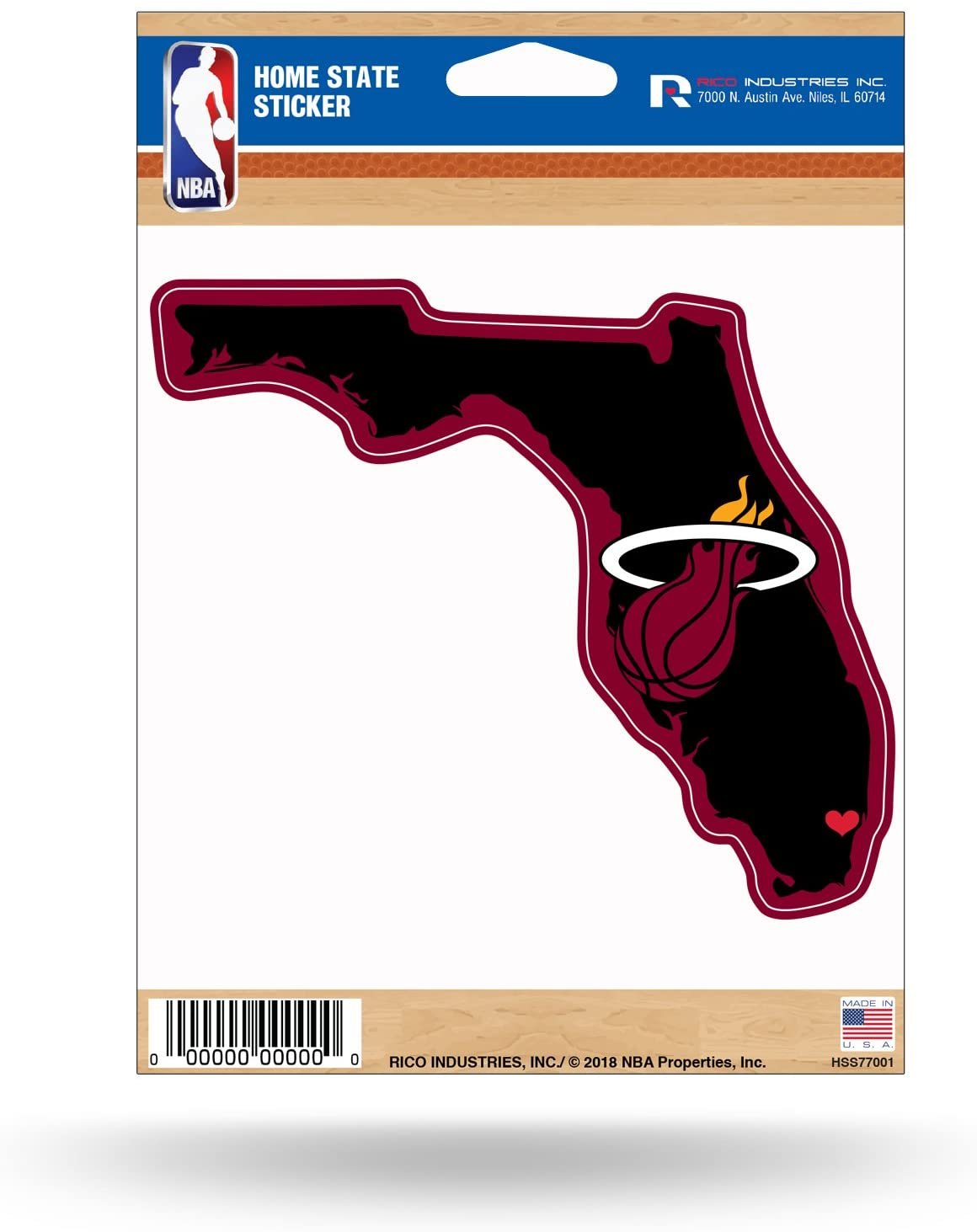 Miami Heat 5 Inch Sticker Decal, Home State Design, Flat Vinyl, Full Adhesive Backing