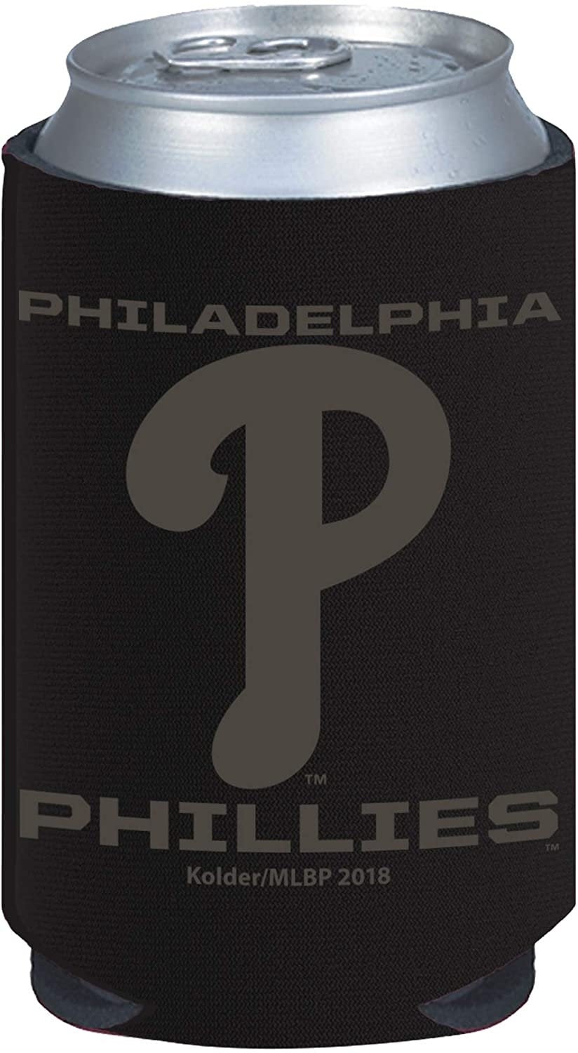 Philadelphia Phillies 2-Pack Tonal Black Design 12oz CAN Neoprene Beverage Insulator Holder Cooler Baseball