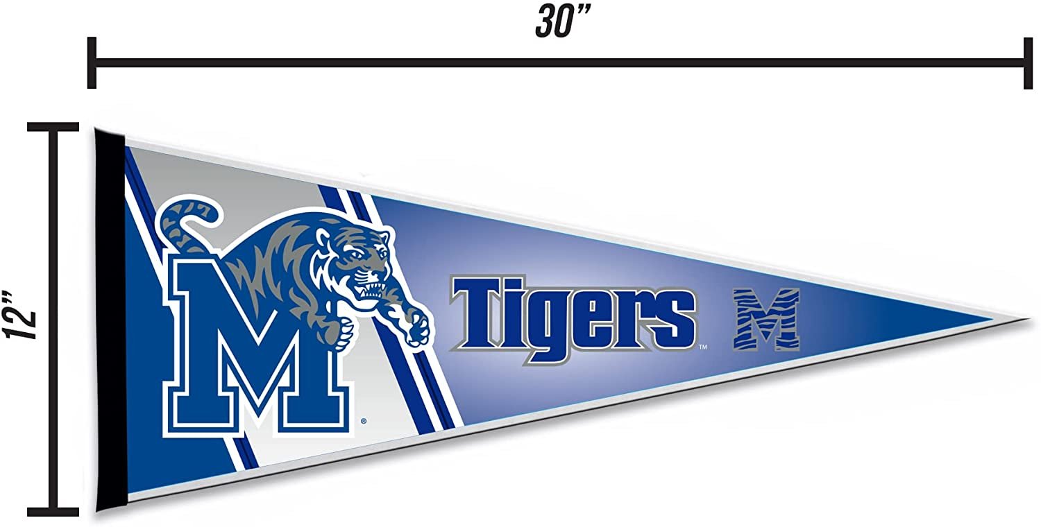 University of Memphis Tigers Soft Felt Pennant, Primary Logo, 12x30 Inch