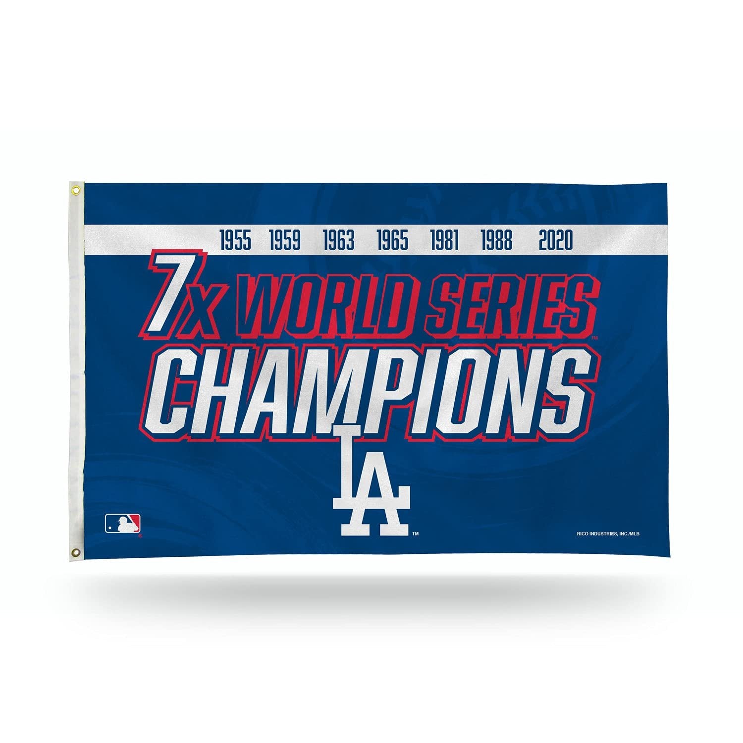 Los Angeles Dodgers 7-Time Champions Premium 3x5 Feet Flag Banner, Metal Grommets, Outdoor Use, Single Sided