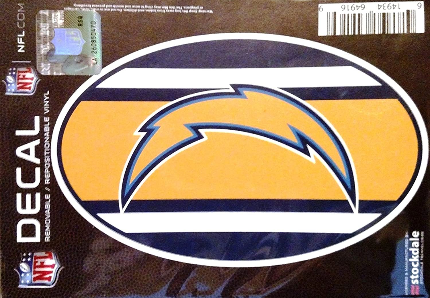Los Angeles Chargers 5x7 Super Stripe Design Repositionable Vinyl Decal Auto Home Football