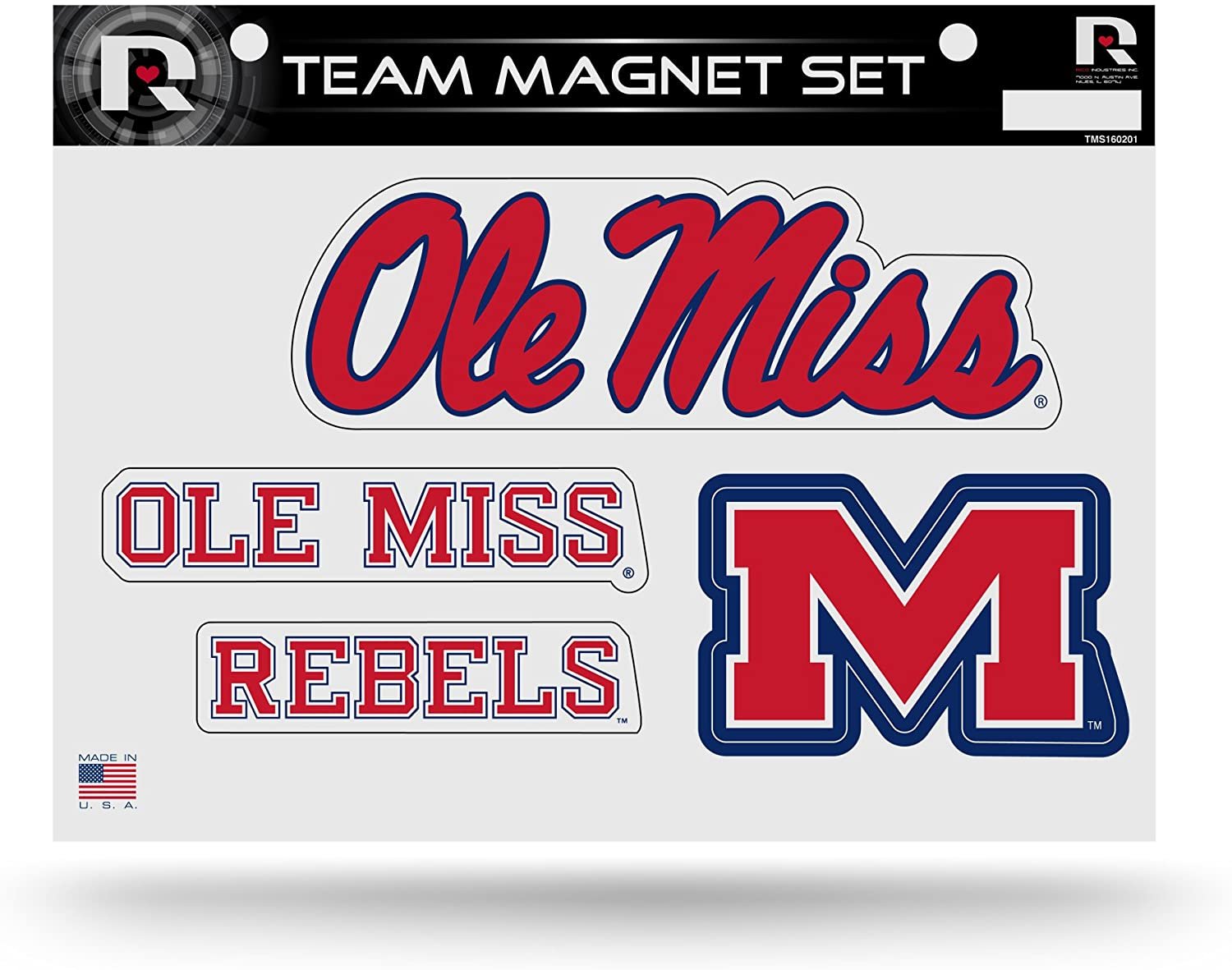 Mississippi Rebels Ole Miss University of Multi Magnet Sheet Shape Cut 8x11 Inch