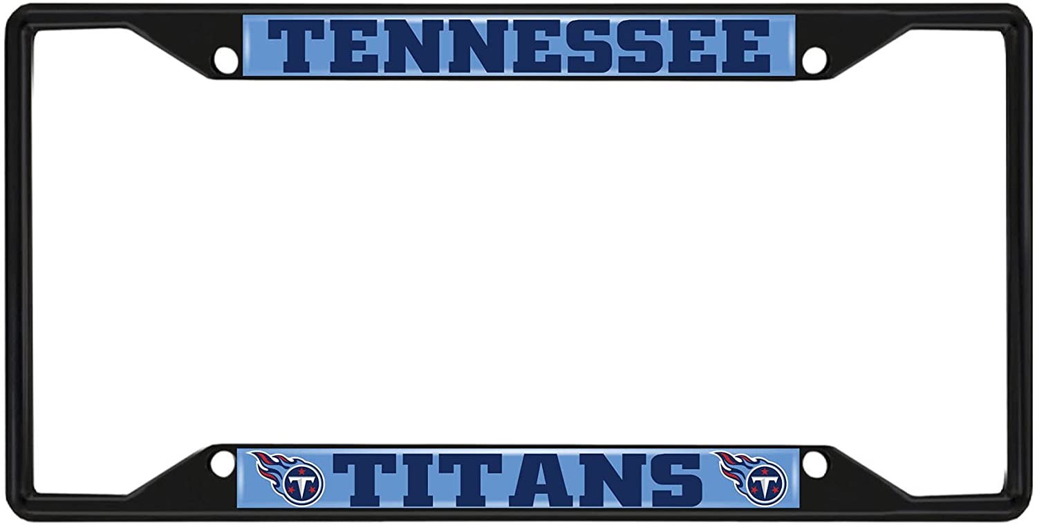 Tennessee Titans Black Metal License Plate Frame Tag Cover, 6x12 Inch