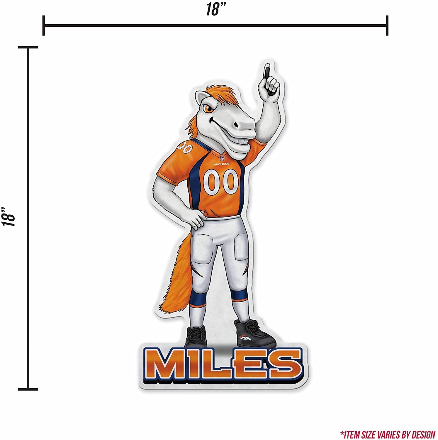 Denver Broncos Pennant Mascot Logo 18 Inch Soft Felt