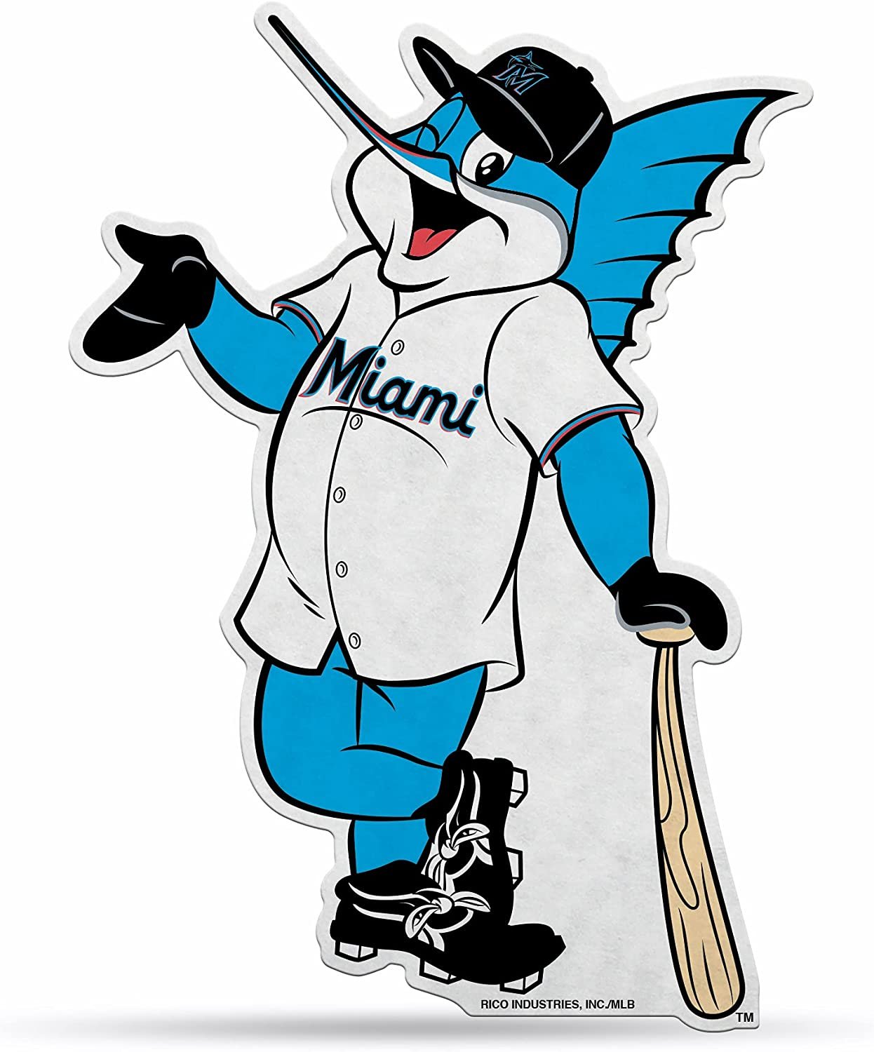 Miami Marlins Pennant Shape Cut Mascot Design