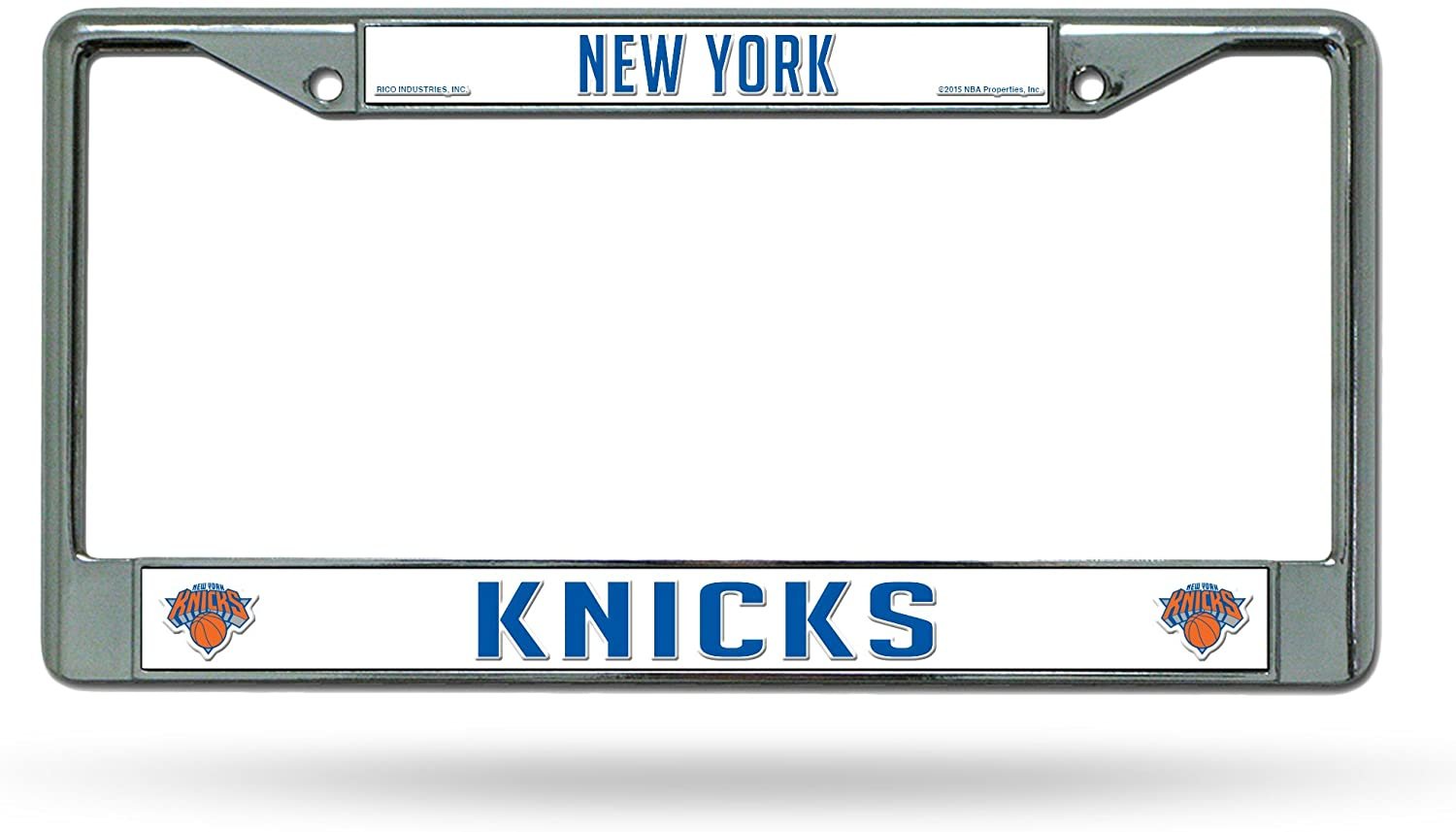 New York Knicks Premium Metal License Plate Frame Chrome Tag Cover, 12x6 Inch