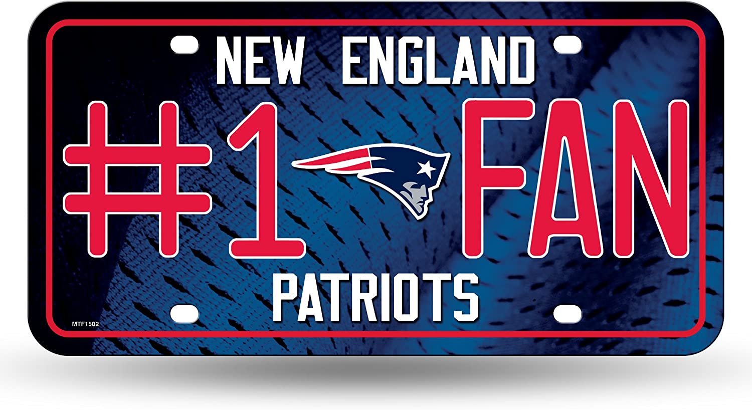 New England Patriots #1 Fan Metal Tag License Plate Novelty 12x6 Inch