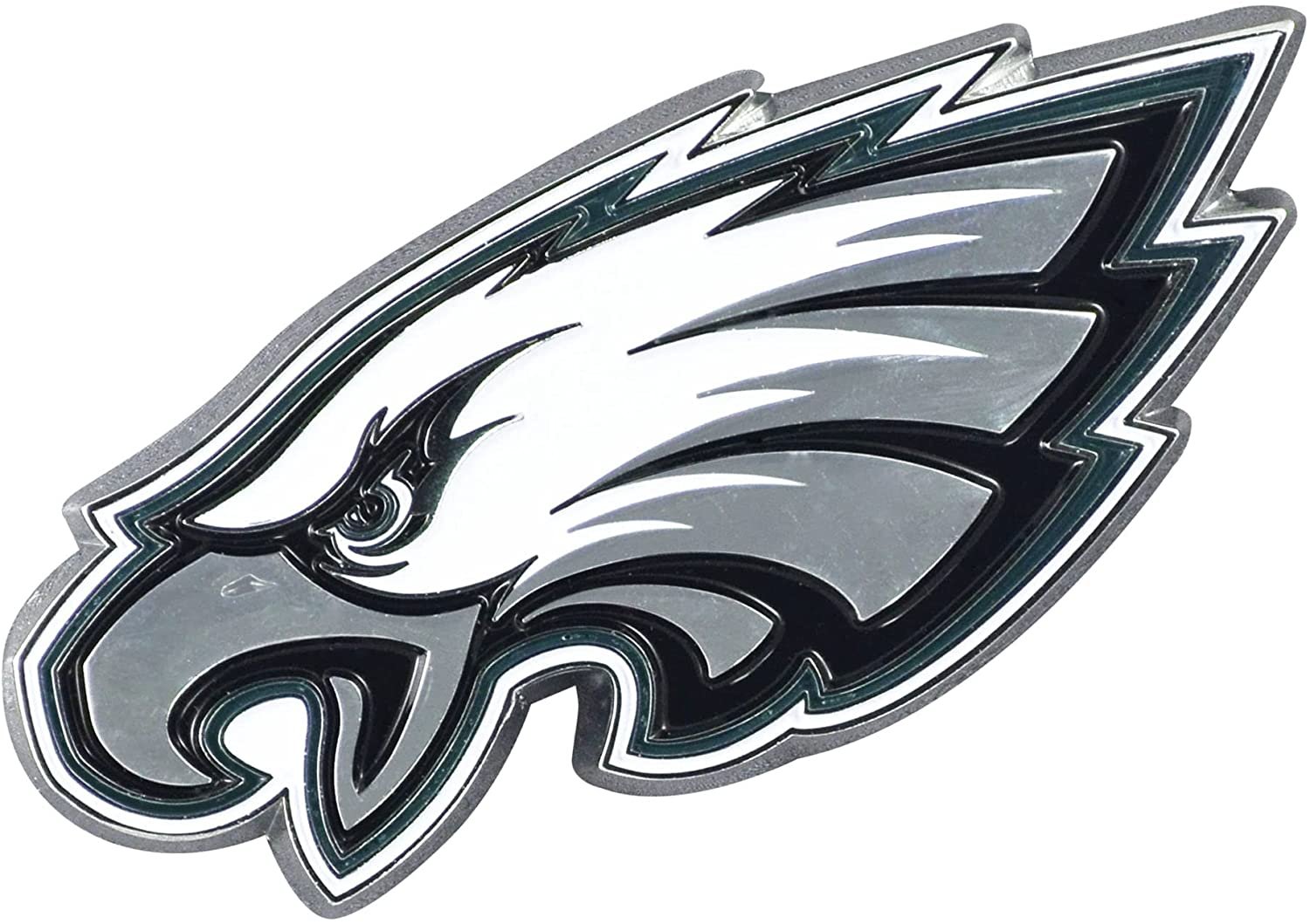 Philadelphia Eagles Premium Solid Metal Raised Auto Emblem, Shape Cut, Adhesive Backing