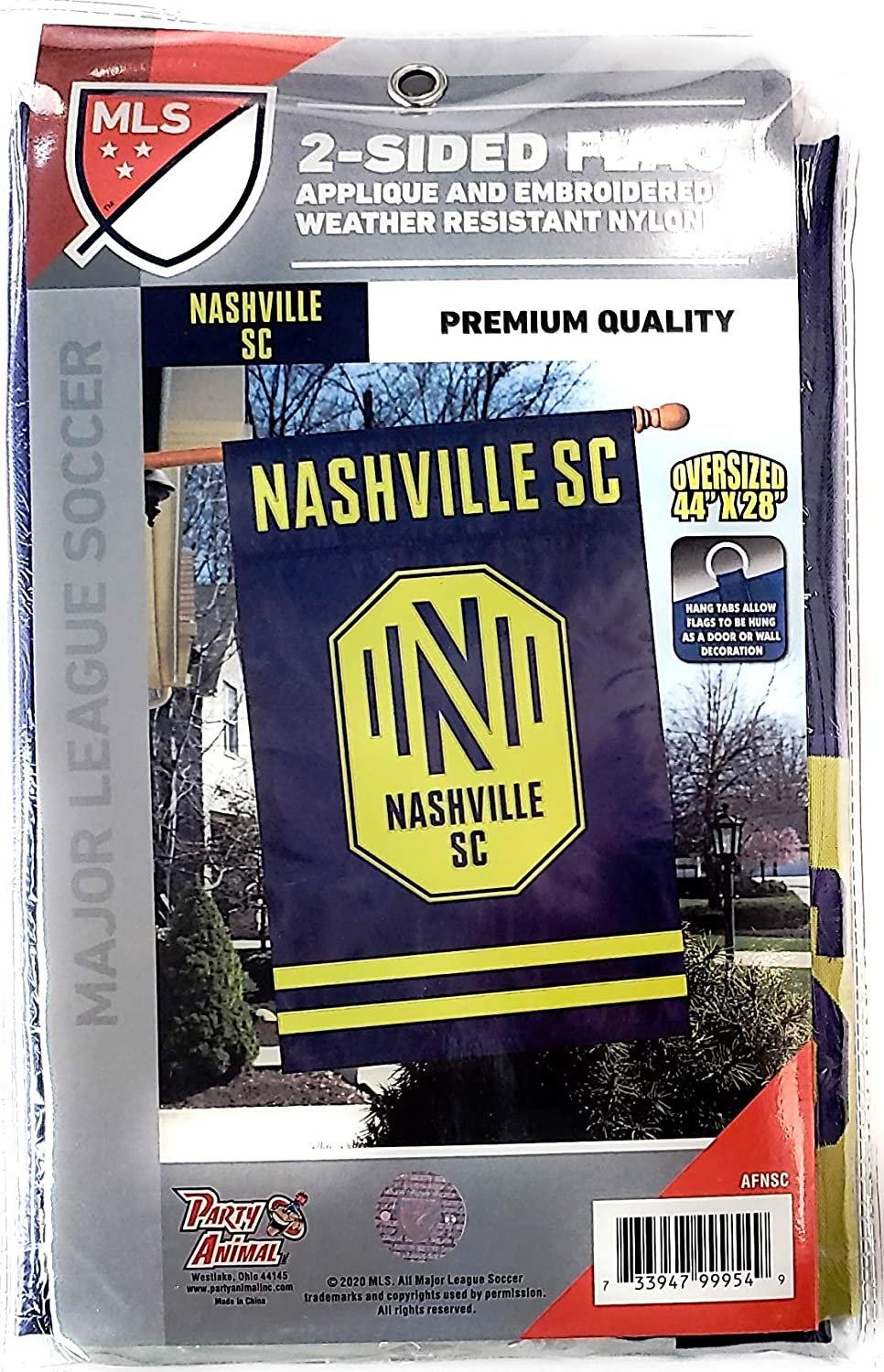 Nashville SC Banner Flag Premium Double Sided Embroidered Applique 28x44 Inch