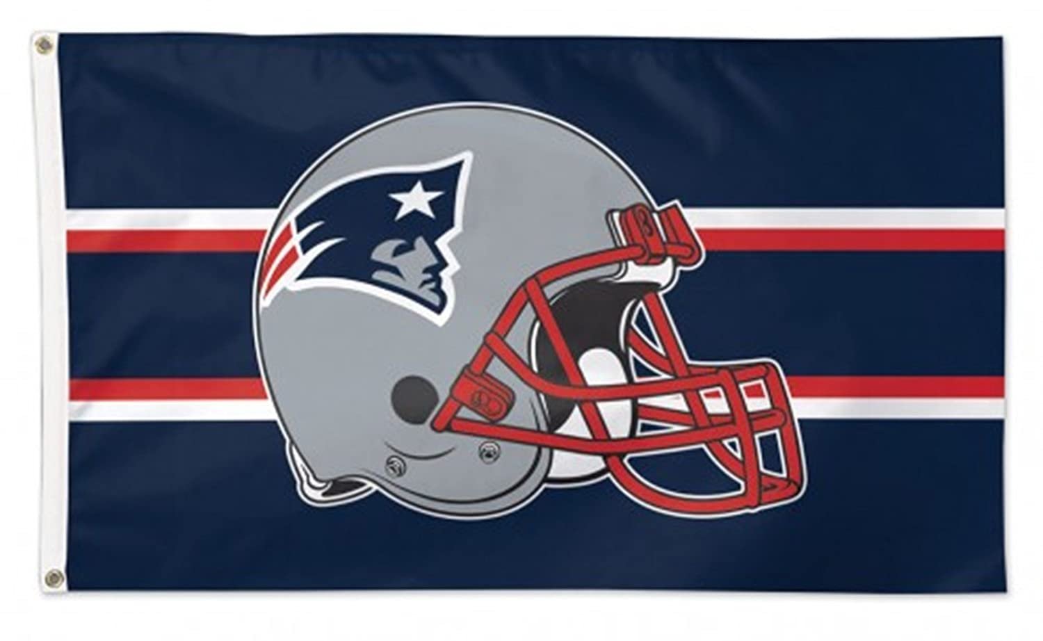 New England Patriots Premium 3x5 Feet Flag Banner, Bar Helmet Design, Metal Grommets, Outdoor Use, Single Sided