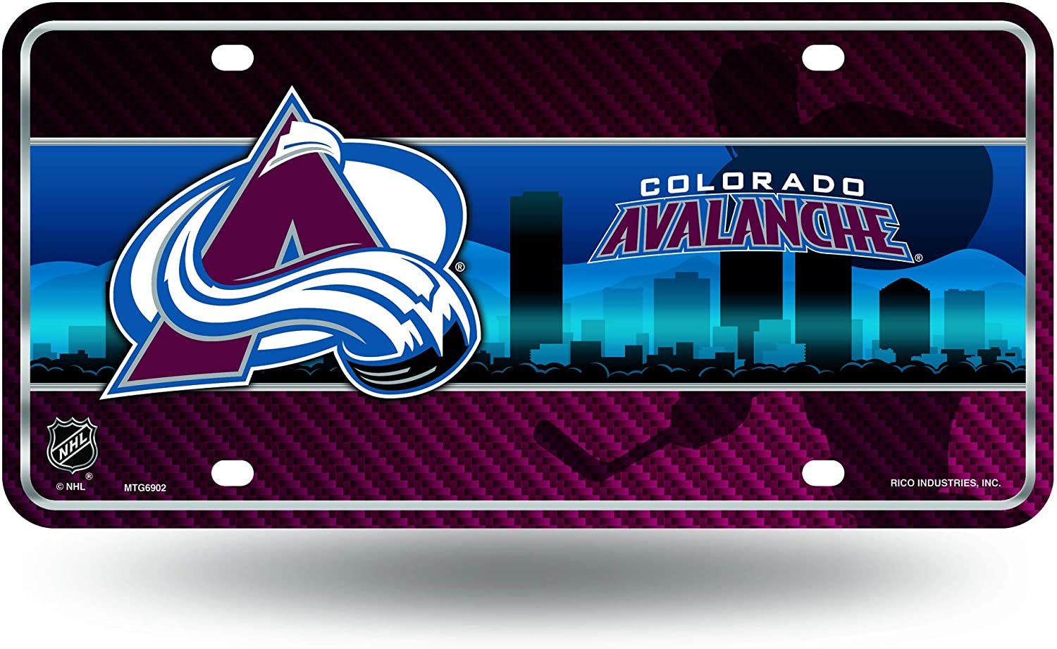 Colorado Avalanche Metal Auto Tag License Plate, City Design, 6x12 Inch