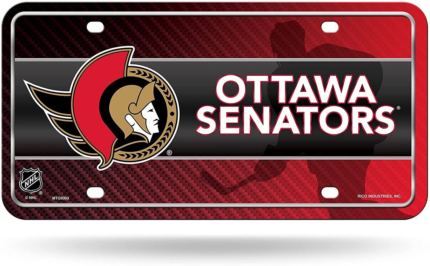 Ottawa Senators Metal Auto Tag License Plate, Logo Design, 6x12 Inch