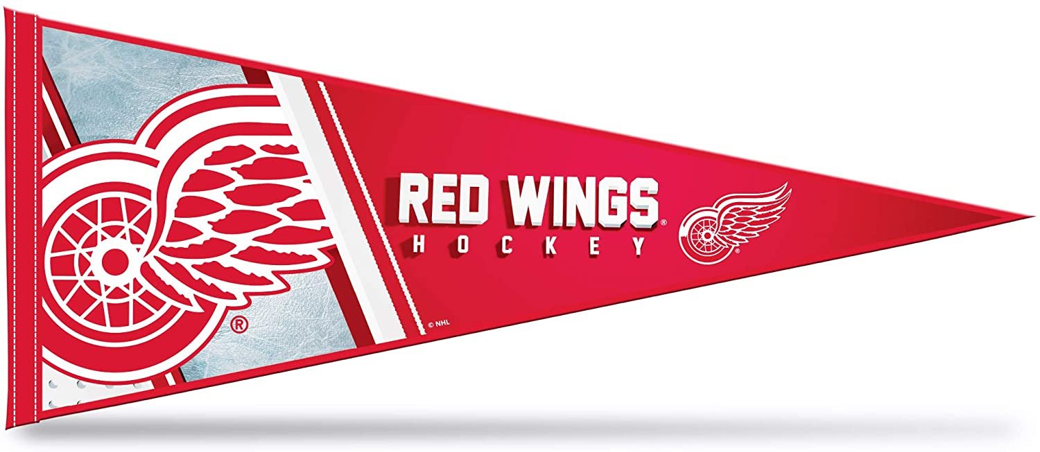 Detroit Red Wings Soft Felt Pennant, Primary Design, 12x30 Inch, Easy To Hang