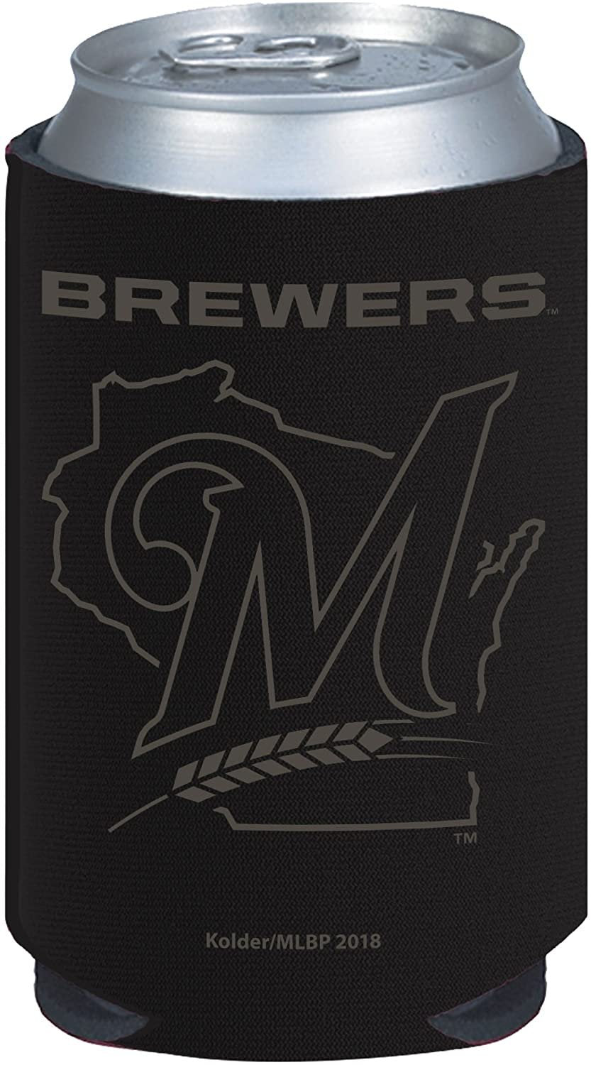 Milwaukee Brewers 2-Pack Black Tonal CAN Beverage Insulator Neoprene Holder Cooler Baseball