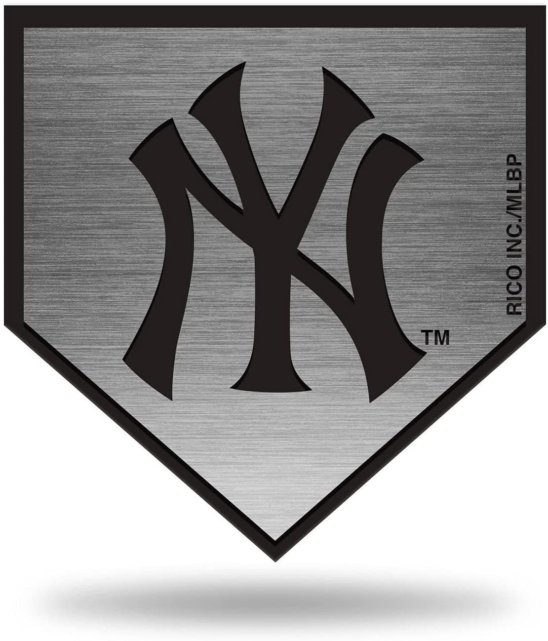 New York Yankees Auto Emblem Decal Premium Solid Metal Antique Nickel Design Raised Baseball